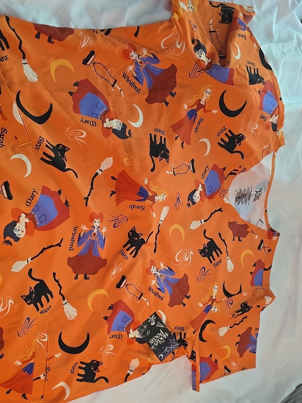 Disney Orange Witch Print Halloween Top